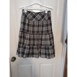 Bosch Skirt Black /White Plaid Pleat  With Silver Accents.Size eu 40/ US 8. B5